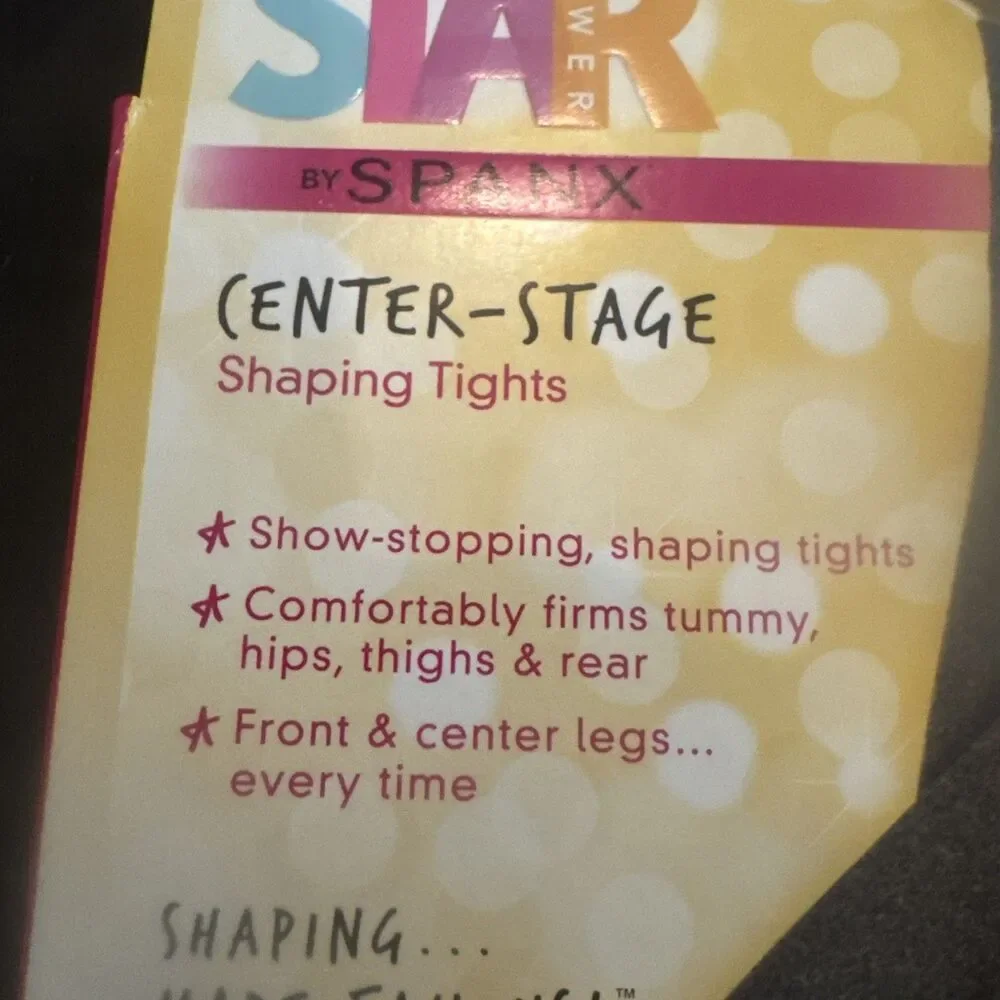 Star Power By Spanx Center Stage Shaping Tights Size C Heathered Gray